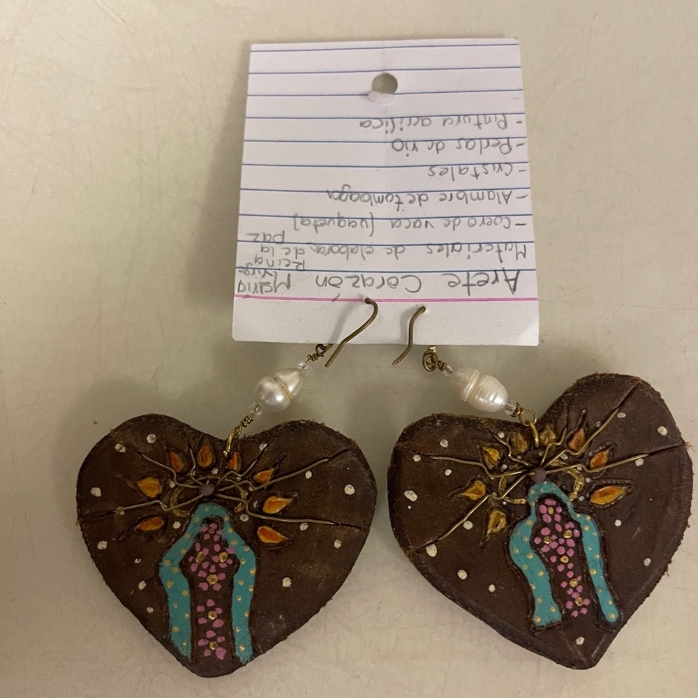 handcrafted Real Leather artisan earrings